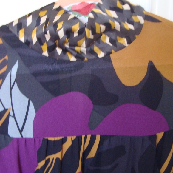 M Missoni Colorful Print Mod Style Long SleeveTop  Blouse SZ US 8 - Picture 3 of 8